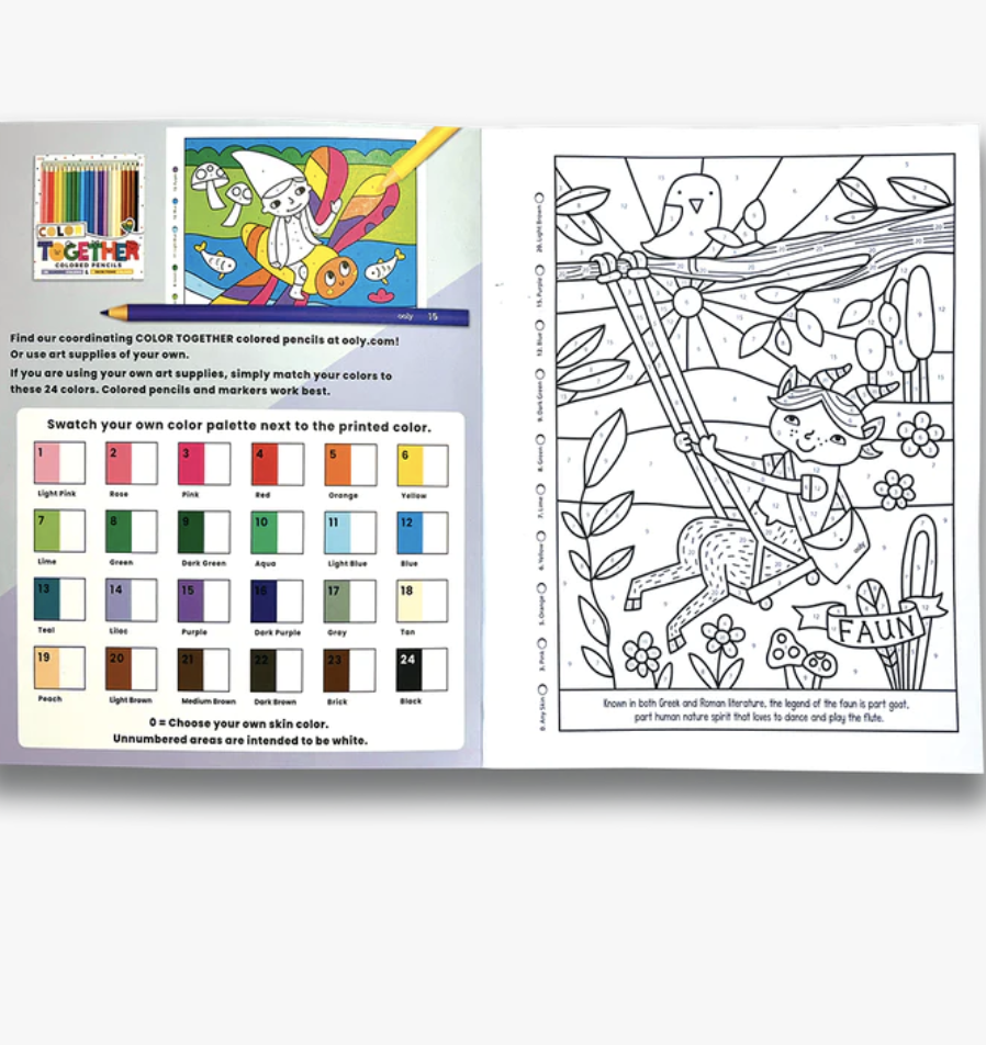 Color By Numbers Coloring Book - Mythical Friends