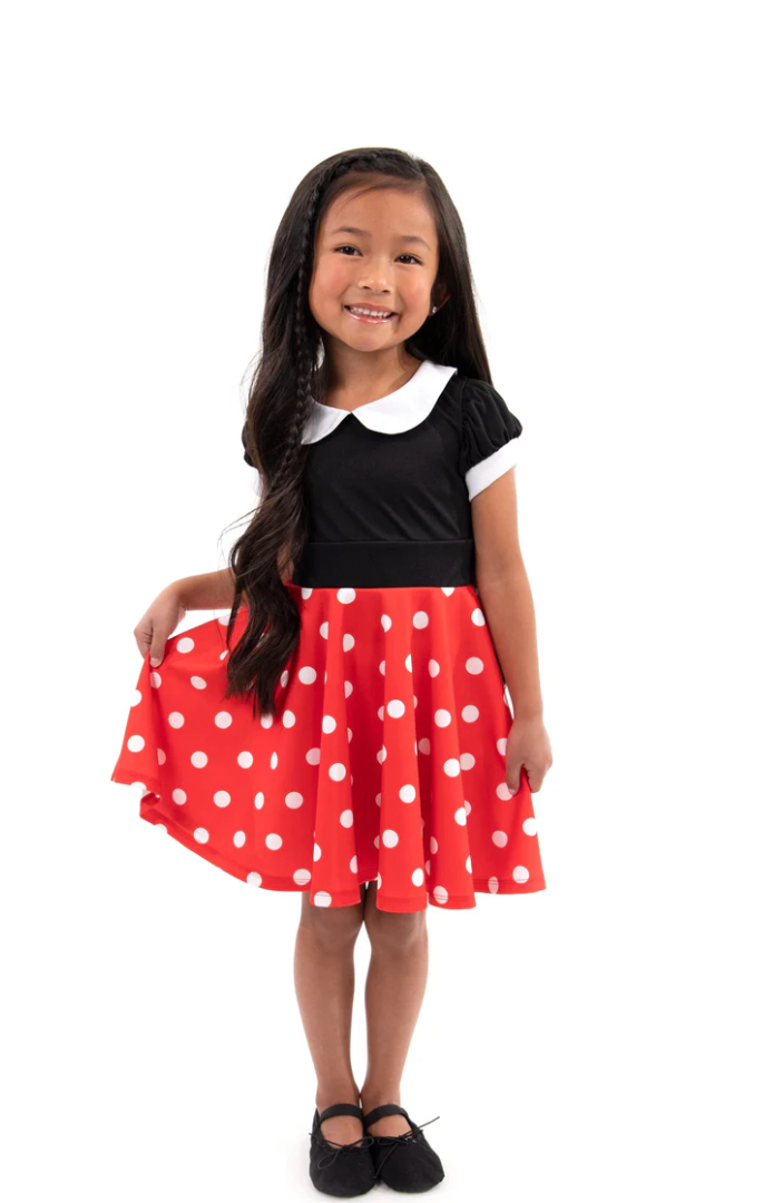 Retro Polka Dot Twirl Dress