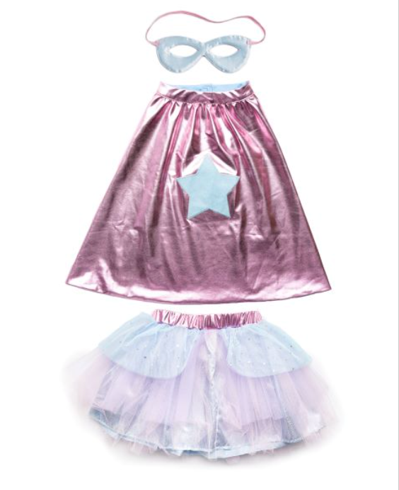 Super-duper Tutu, Cape & Mask, Metallic Pink/Light
