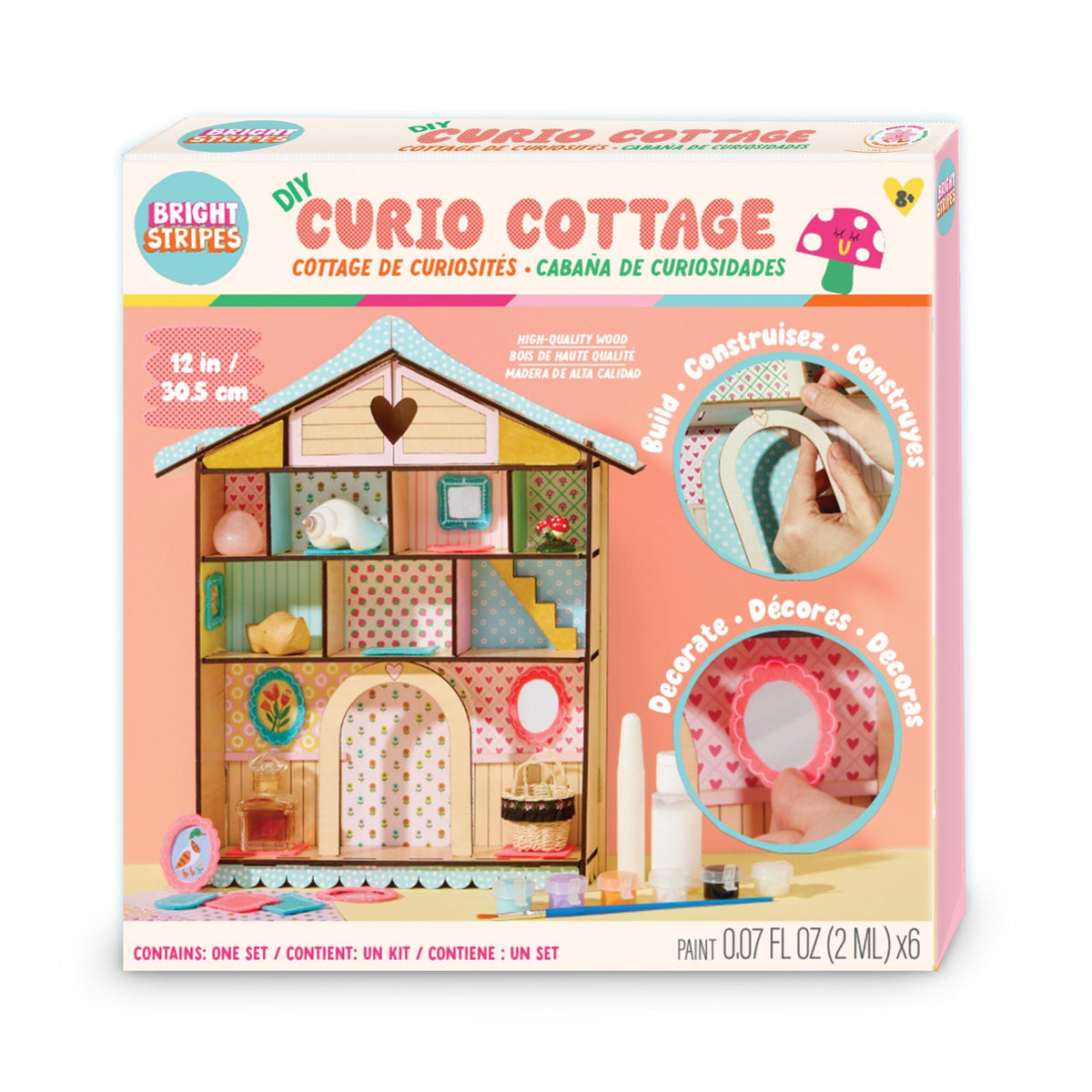 Bright Stripes DIY Curio Cottage Wooden Craft Kit