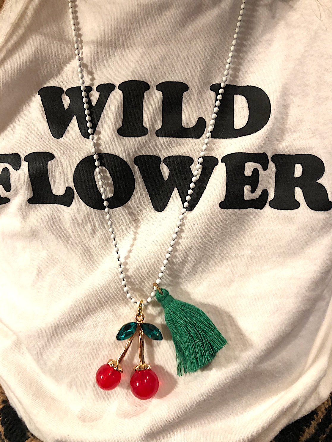 "Rhinestone Cherries" Necklace