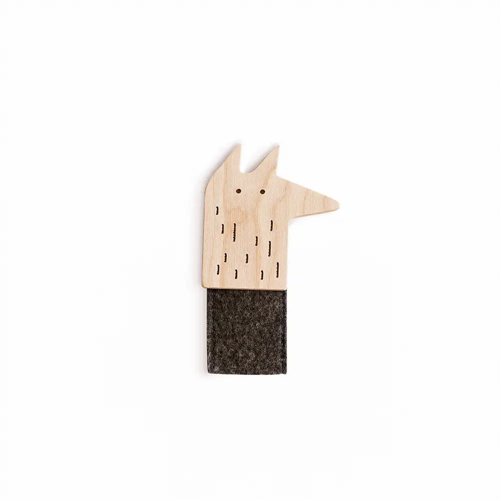 Ukrainian Wood and Felt Animal Finger Puppets