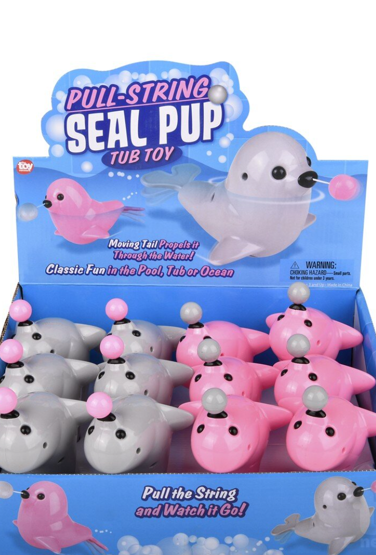 Pull-String Seal Pup Bath Toy