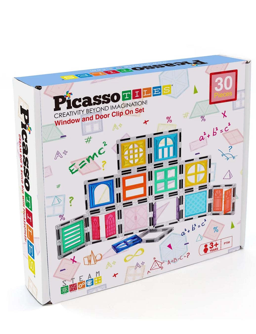 PicassoTiles 30pcs Window & Door Clip On Magnetic Tiles Set