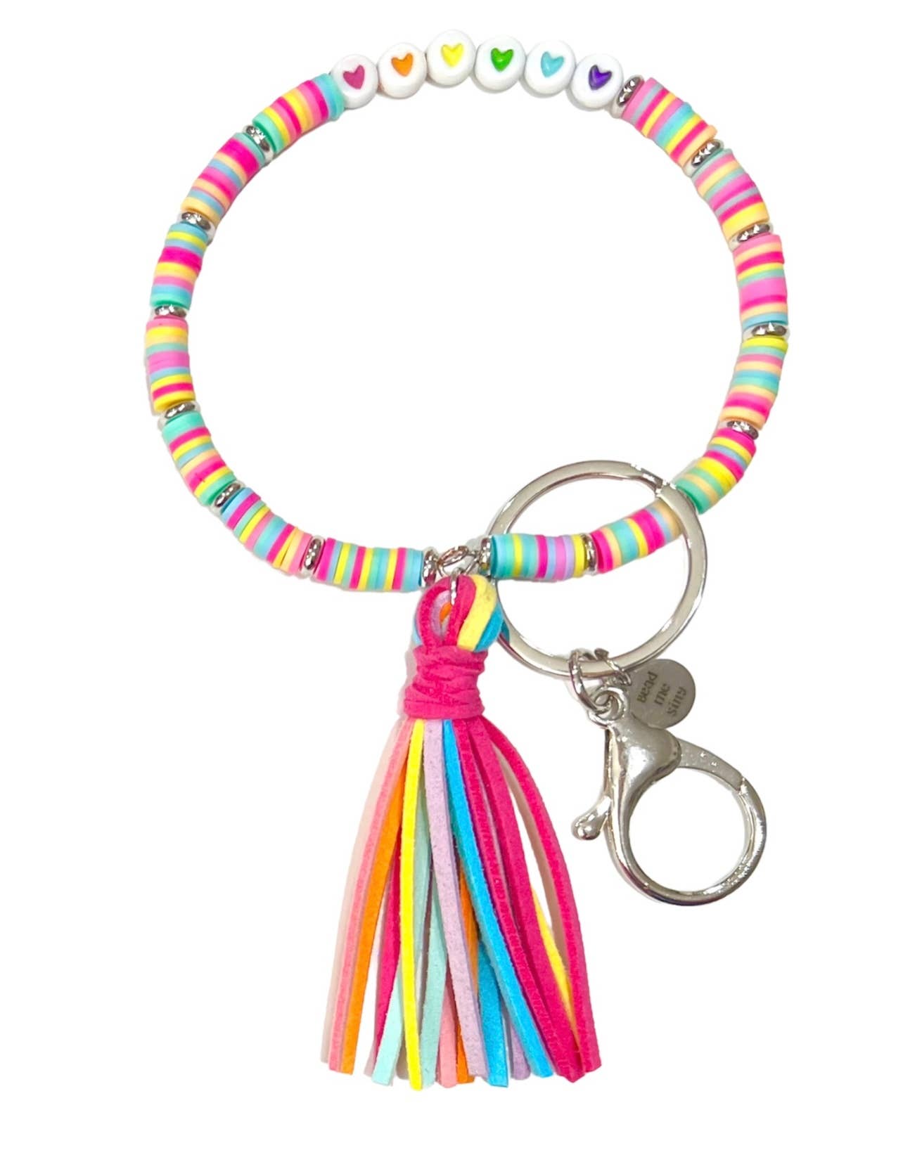 Wristlet Bracelet Beaded Tassel Keychain
