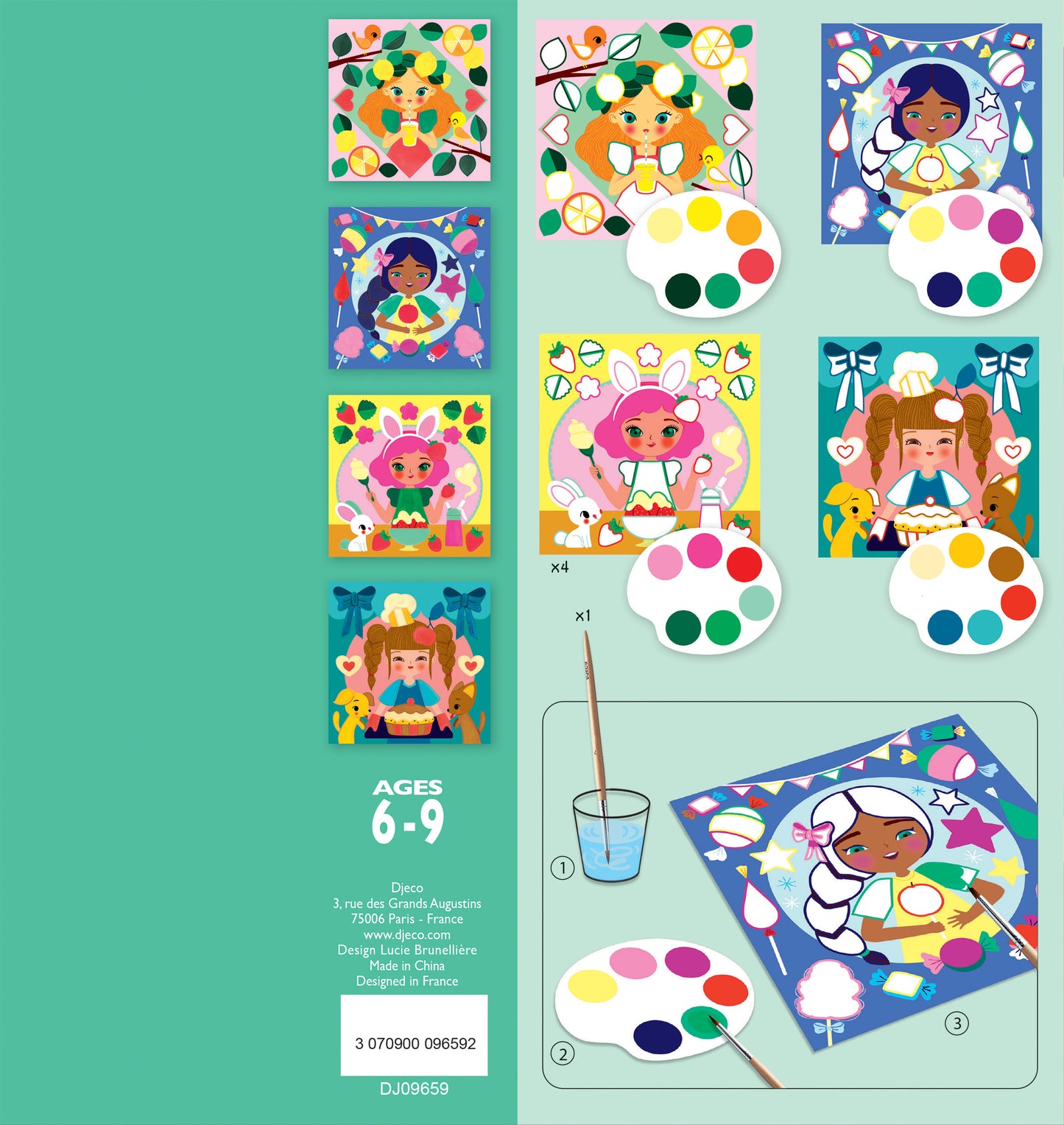 Snack Time Surprise Watercolor Painting Cards Activity Set - Djeco