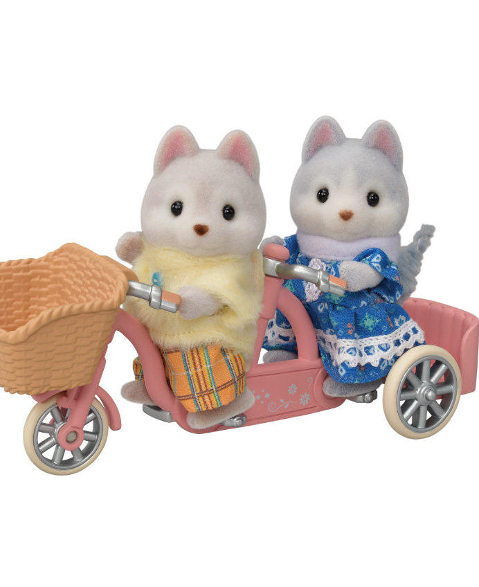 Calico Critters - Tandem Cycling Set -Husky Sister & Brother