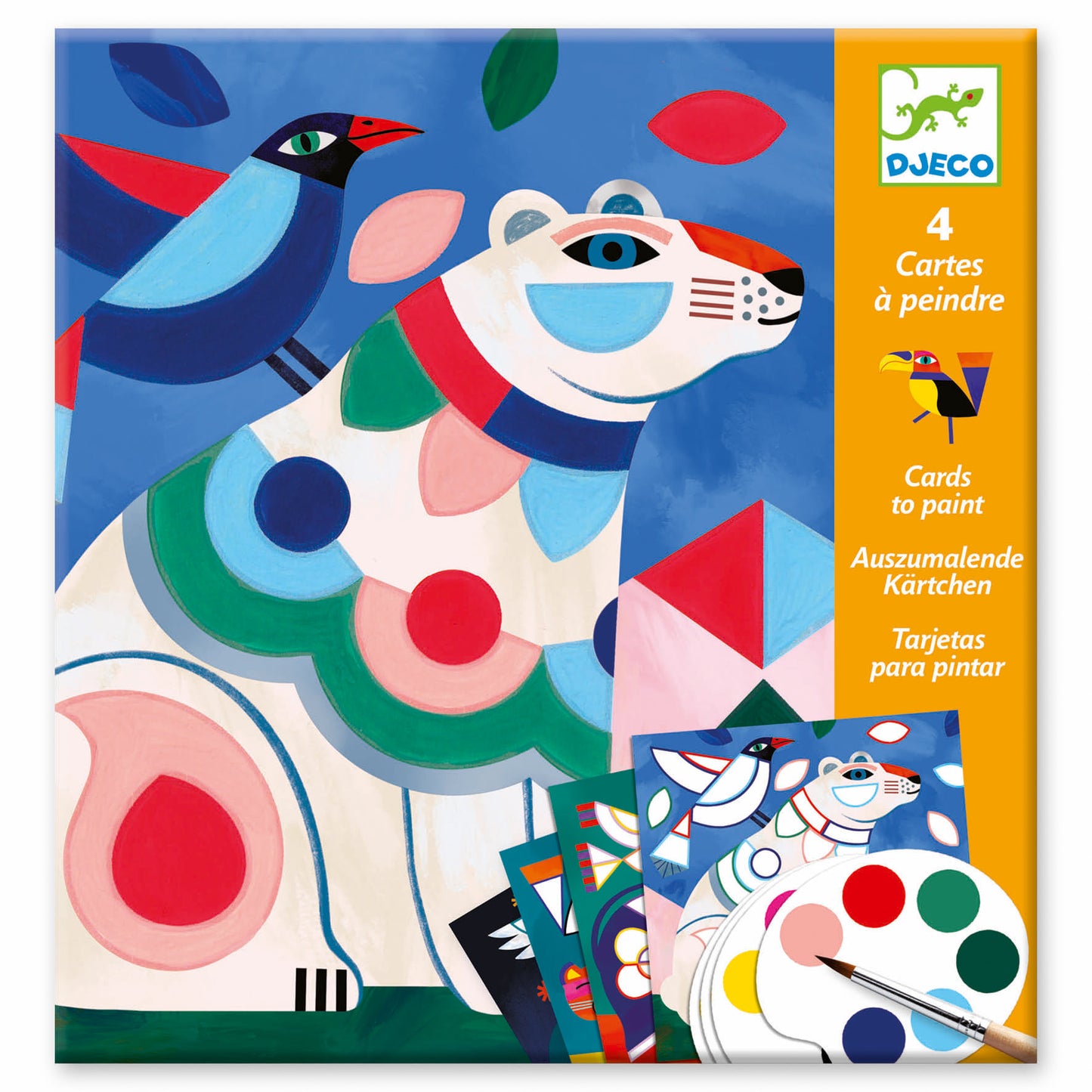 Fanciful Bestiary Surprise Watercolor Painting Cards Activity Set - Djeco