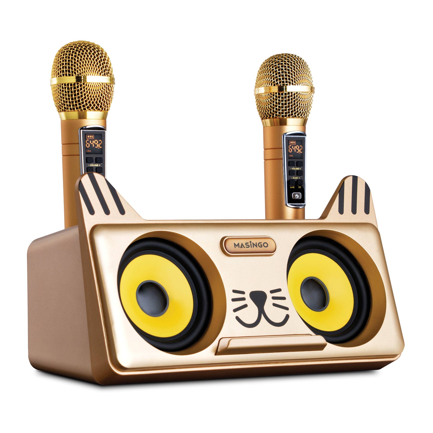 MASINGO Portable Karaoke Machine with 2 Wireless Mics - G3