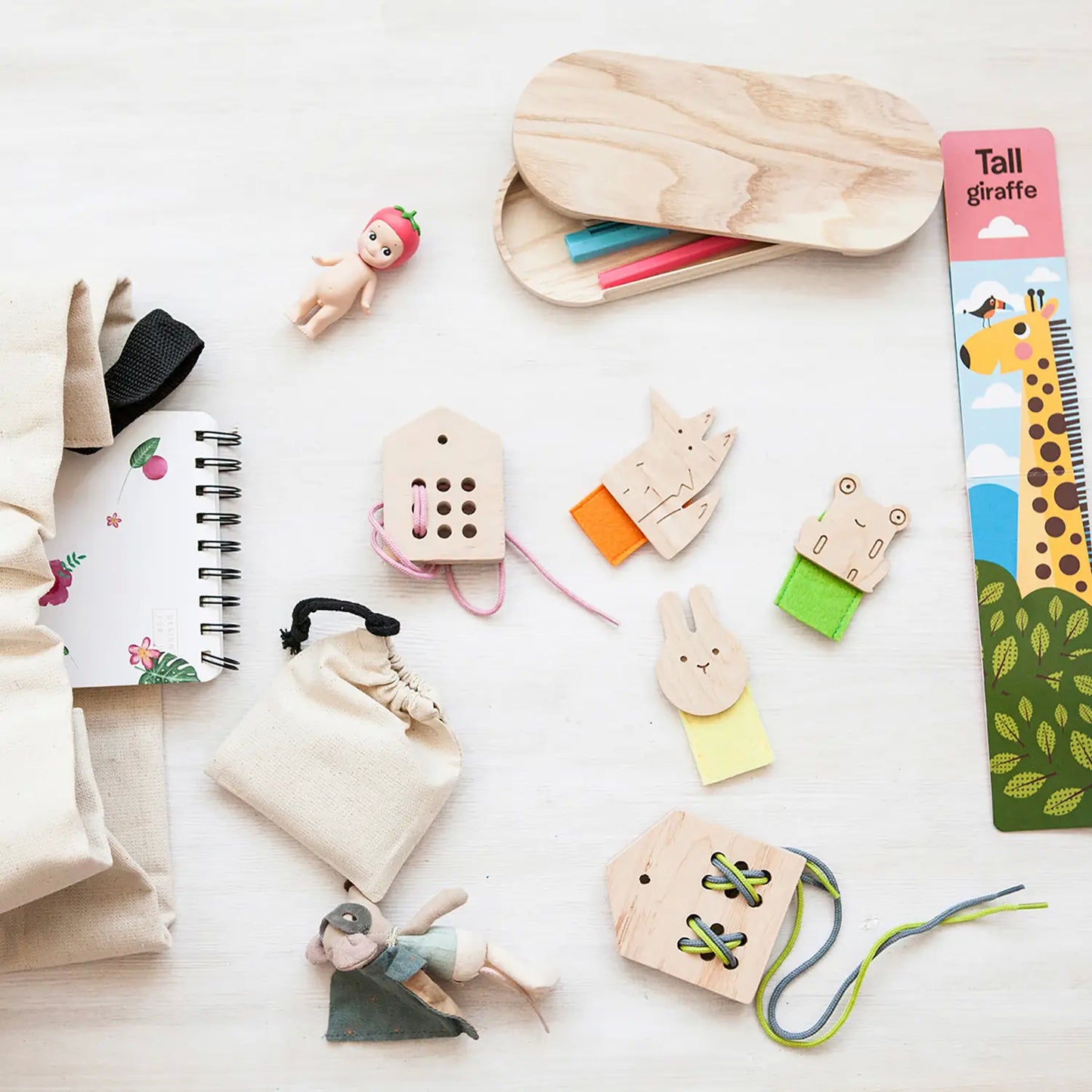 Ukrainian Wood and Felt Animal Finger Puppets