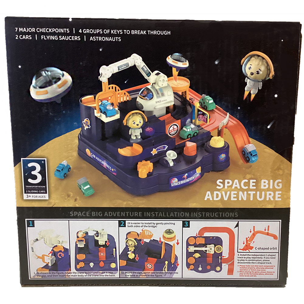 Space Big Adventure Racing Rail Tracks with 2 Small Toy Cars