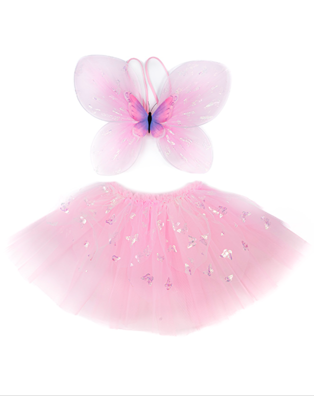 Flutter Butterfly Skirt, & Wings, Pink, Size 4-6