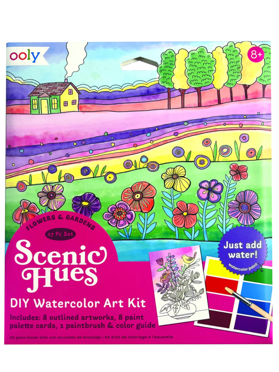 Scenic Hues DIY Watercolor Art Kit - Flowers and Gardens