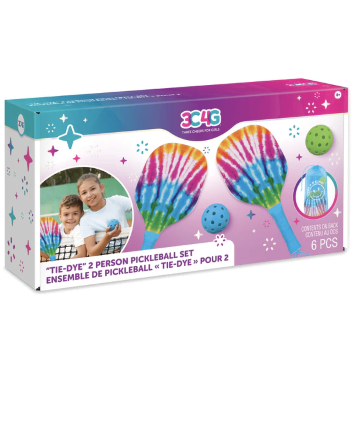 Tie Dye 2 Person Pickleball Set