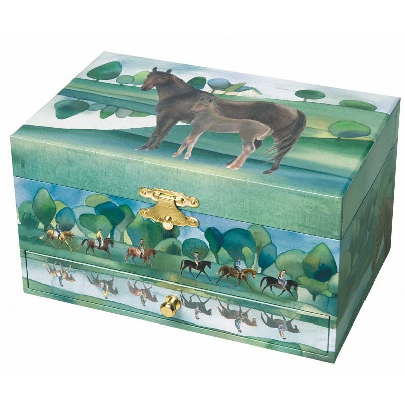 Horse Normandy Musical Jewelry Box