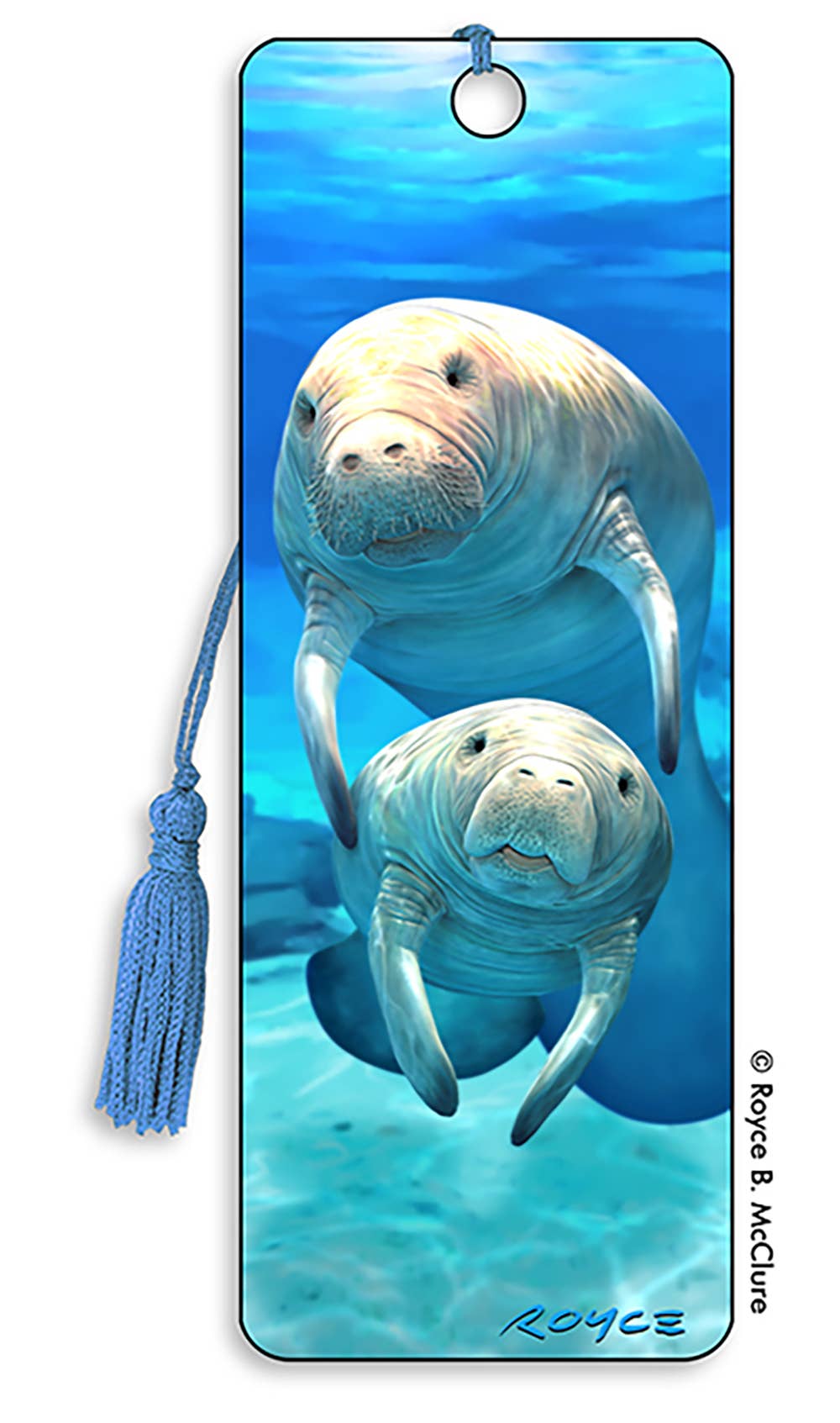 3D Royce bookmark - Blue Manatees