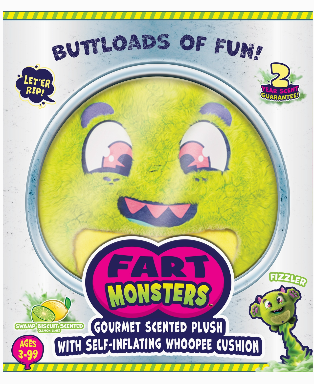 Fart monsters, gourmet scented plush, swamp biscuit lemon lime