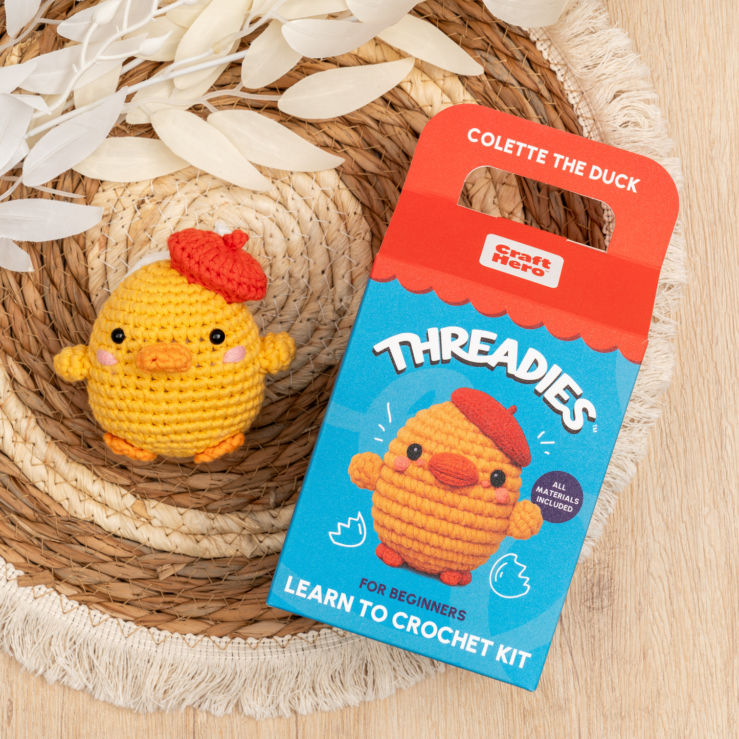 Craft Hero Threadies - Crochet Learning Kit - Colette the Duck