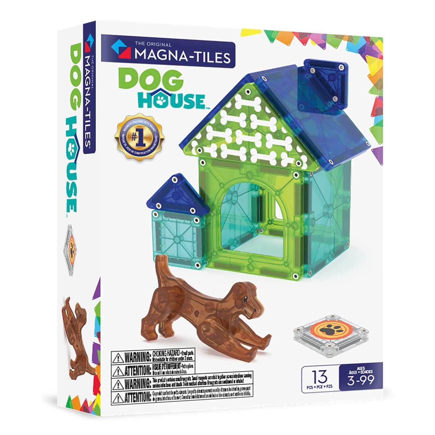Magna-Tiles® Dog House 13-Piece Magnetic Construction Set