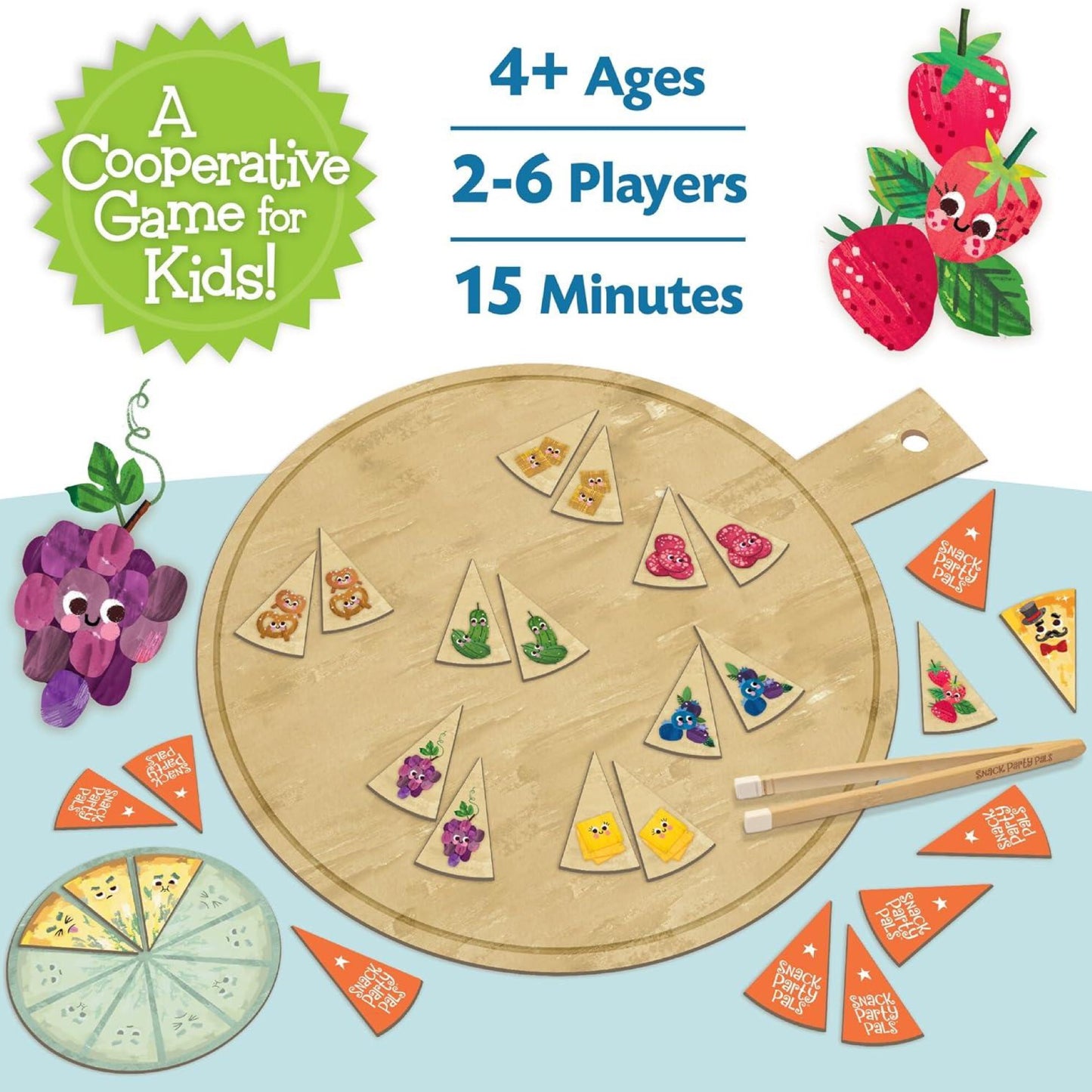 Peaceable Kingdom Snack Party Pals Cooperative Game - Fun Memory Game for Preschoolers & Kindergarteners