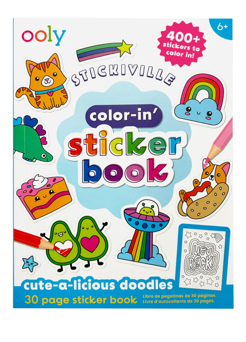 Stickiville Color-In’ Sticker Book: Cute-A-Licious Doodles