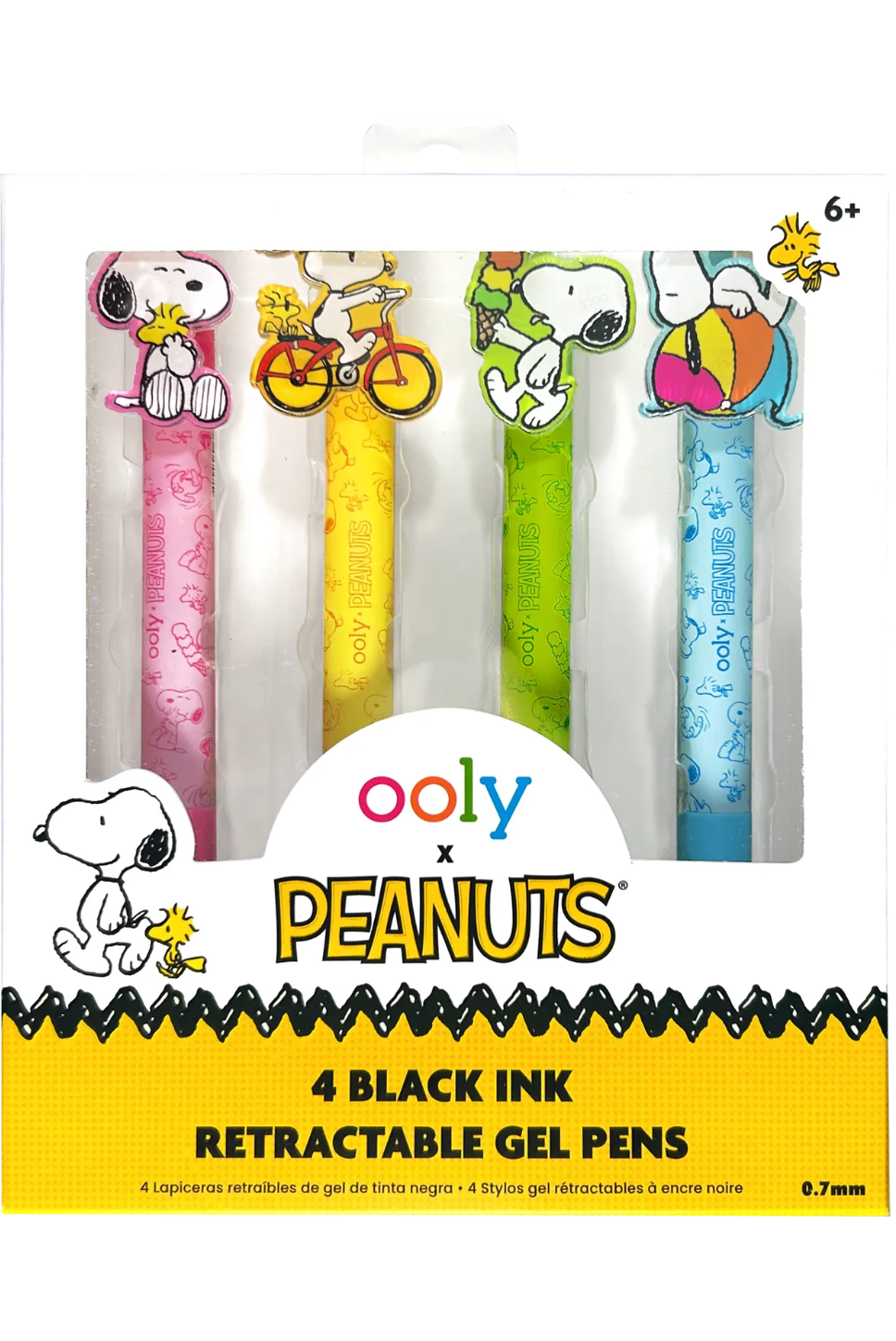 OOLY x Peanuts Black Ink Retractable Gel Pens - Set of 4