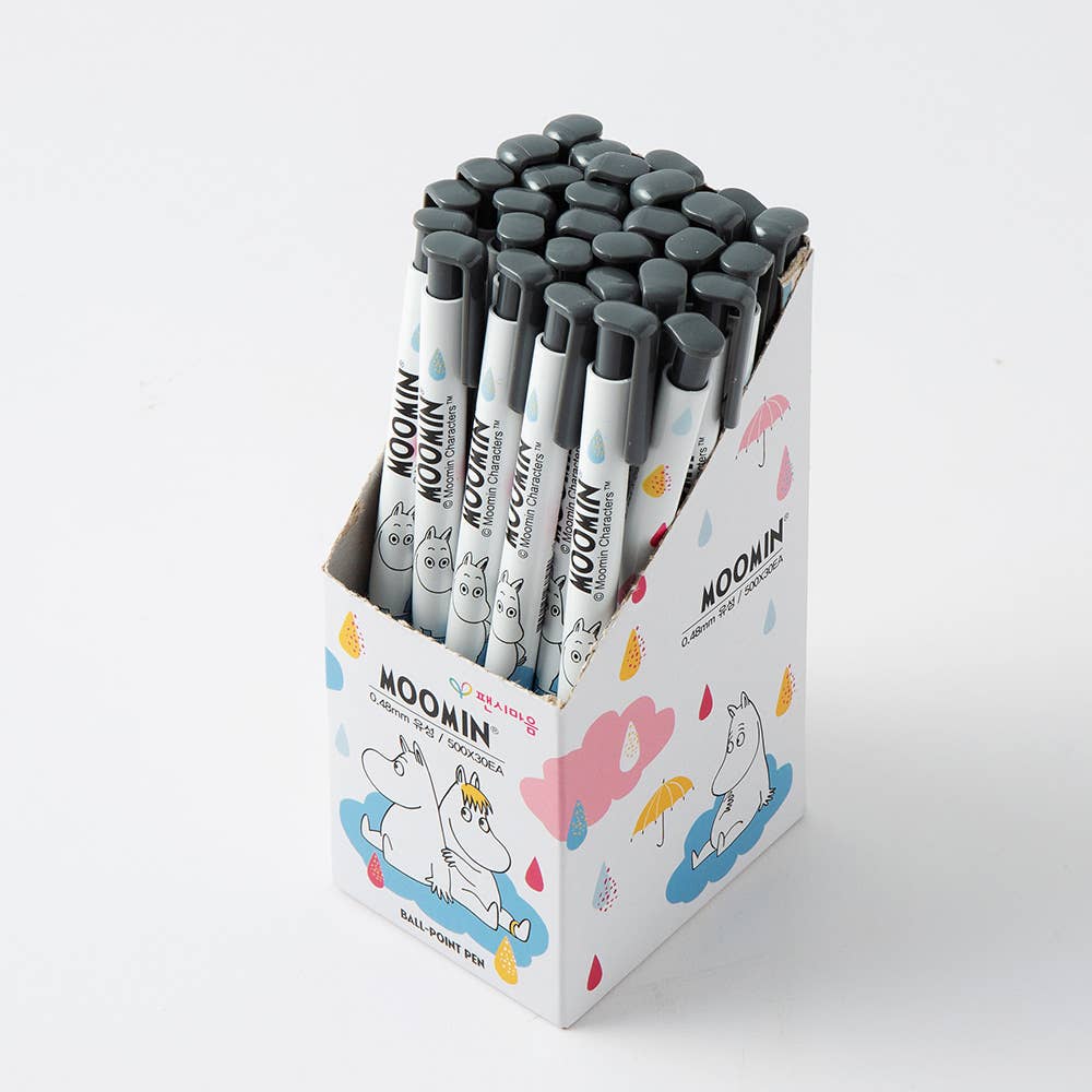 Moomin Slim Black Ball point Pen Pencil 30pcs Pack: Black
