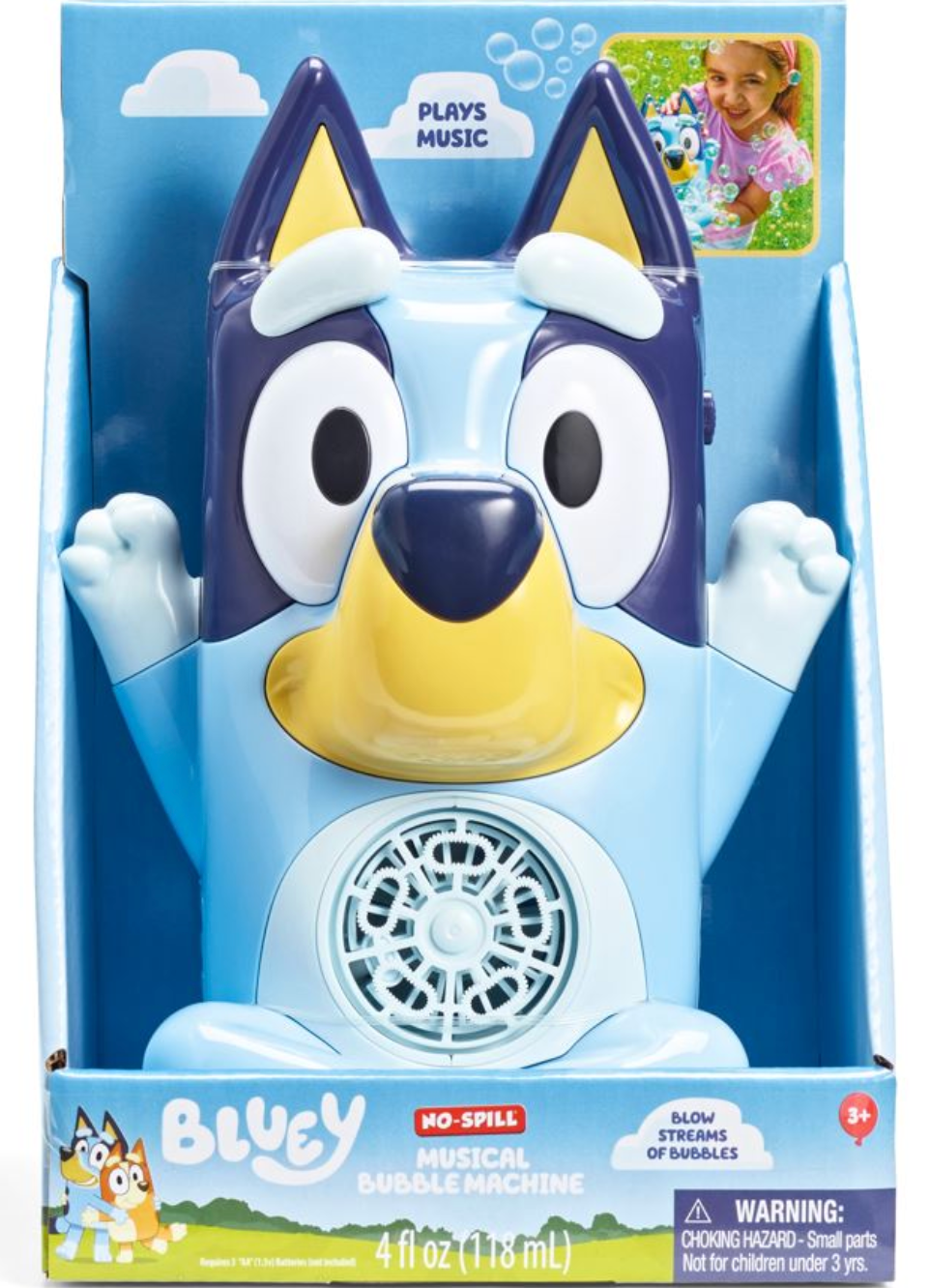 Bluey No-Spill Musical Bubble Machine