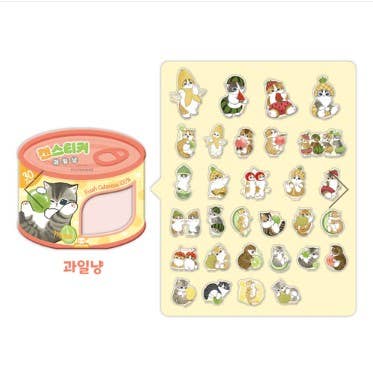 Mofusand Can Jelly 30 Stickers Set – Shark Cat & Fruit Cat