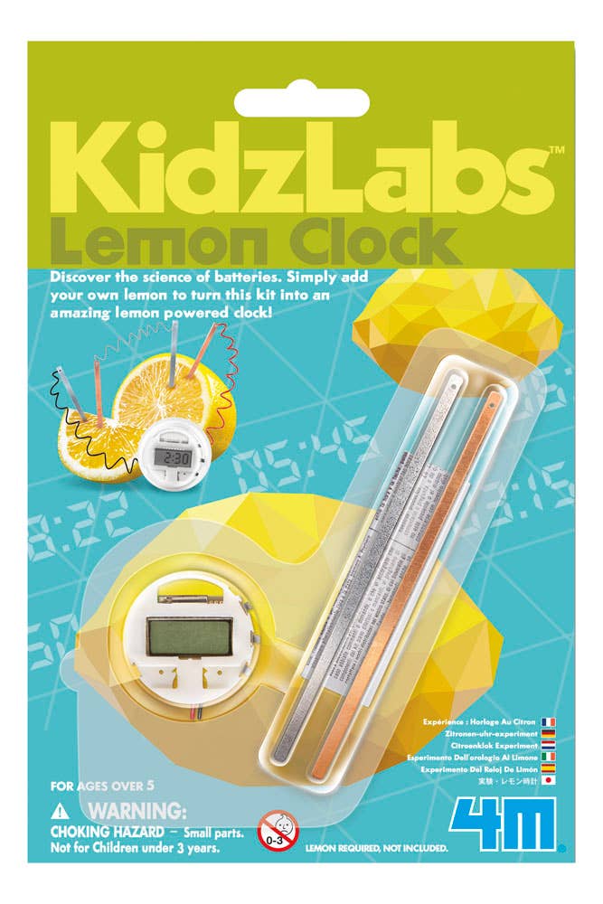 4M Kidzlabs Lemon Powered Clock Experiment STEM Kit