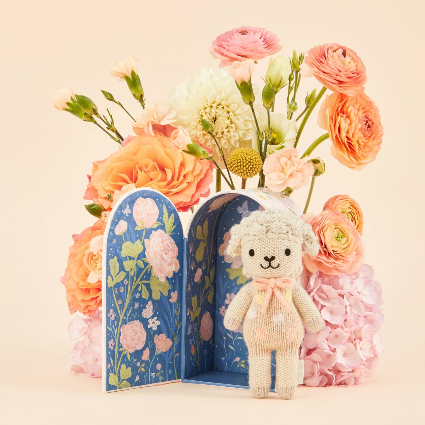 Tiny Lucy the lamb (pastel), gives 10 meals, cuddle + kind