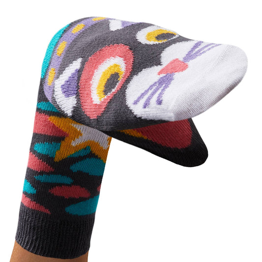Walkytalkies - Black Cat Sock Puppet (Size: 2-3 years)