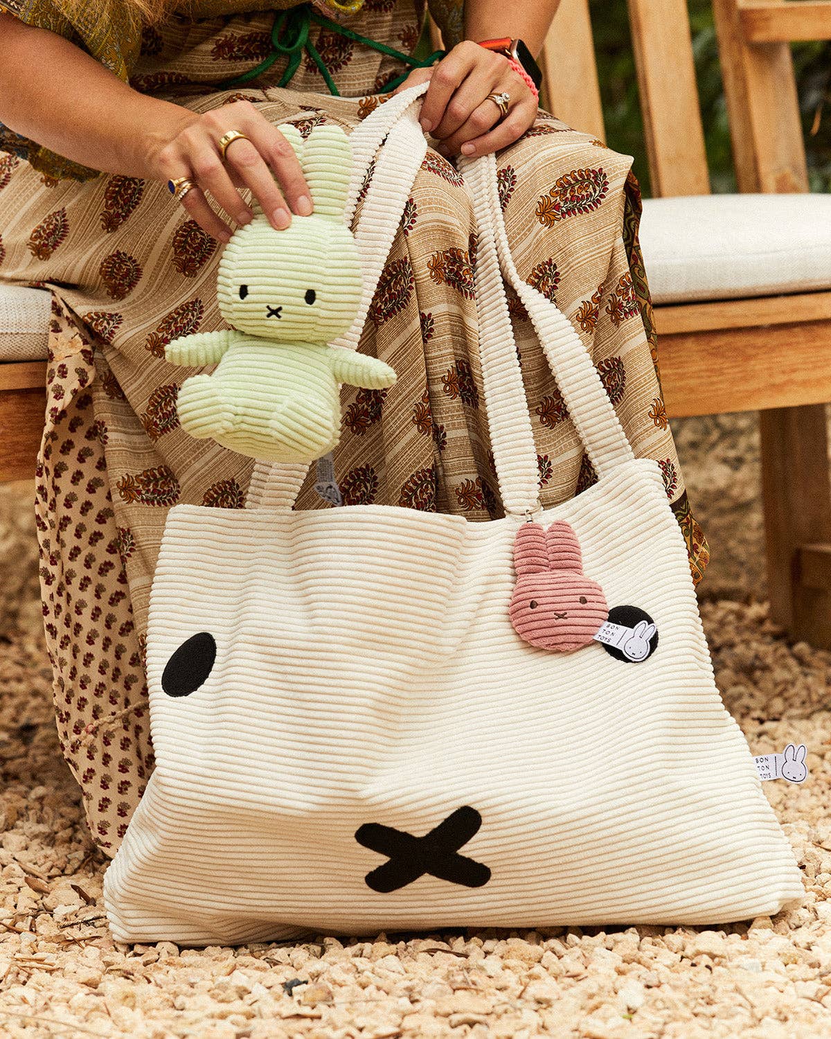 Keychain MIFFY Flat ECO Corduroy Dusty Rose 4"