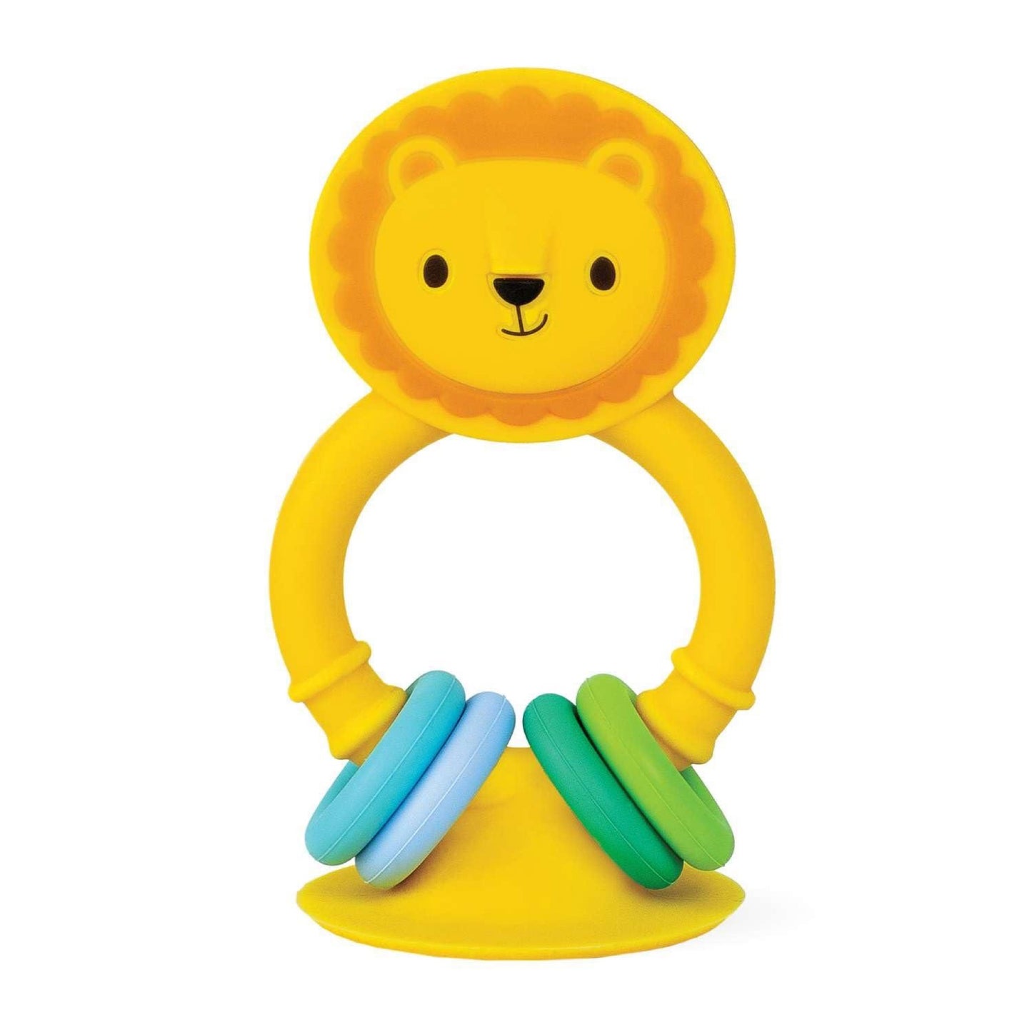 Tiger Tribe Silicone Lion High Chair Buddy | Baby Toys for Teething & Sensory Play | Suction Cup Animal Figure with Rings | Travel Friendly Toy | Montessori Development Gifts for Babies 0-2 Years Old