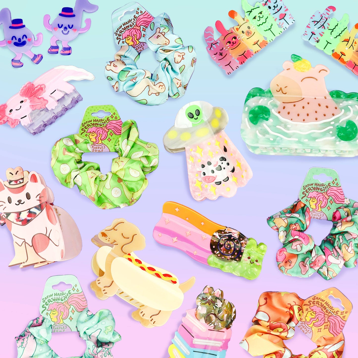 Axolotl Hair Claw, Cute Hair Accessories, Shaped Hair Clips