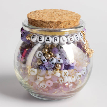 Fearless Purple Beads DIY Word Bracelet Kit