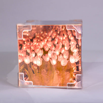 Tulip Mirror LED Night Light DIY Kit, Craft Gift for Girls: Pink