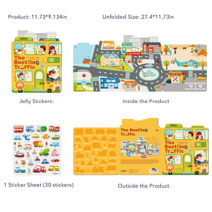 Reusable Jelly Sticker: The Bustling Traffic