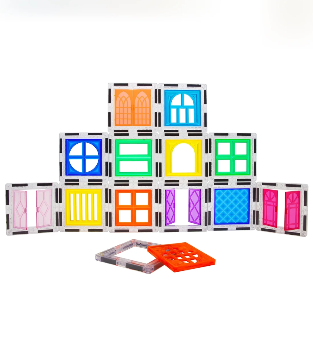 PicassoTiles 30pcs Window & Door Clip On Magnetic Tiles Set