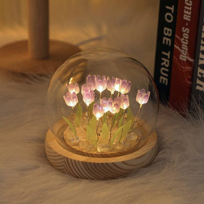 Tulip LED Light DIY Kit, Craft Gift for Girls: Pink
