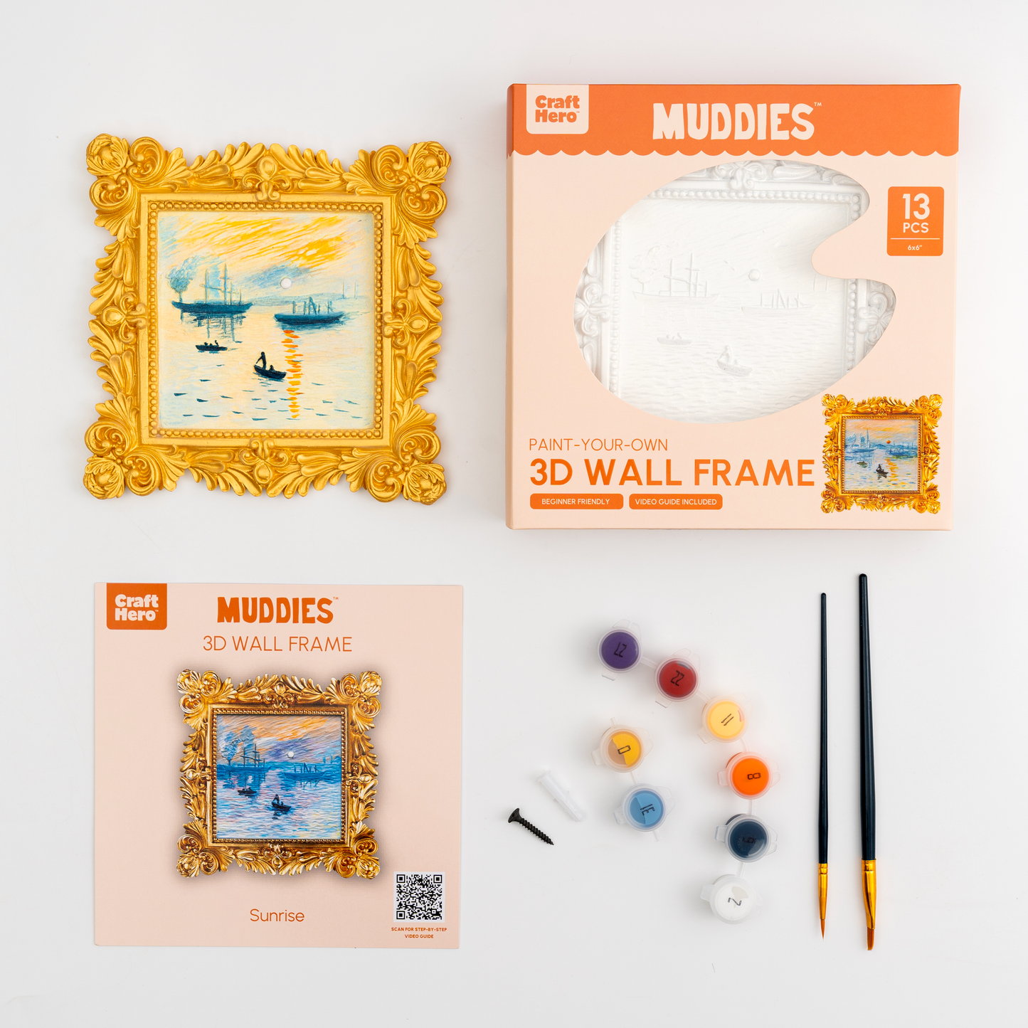 Muddies™ 3D Wall Frame Painting Kit — Sunrise