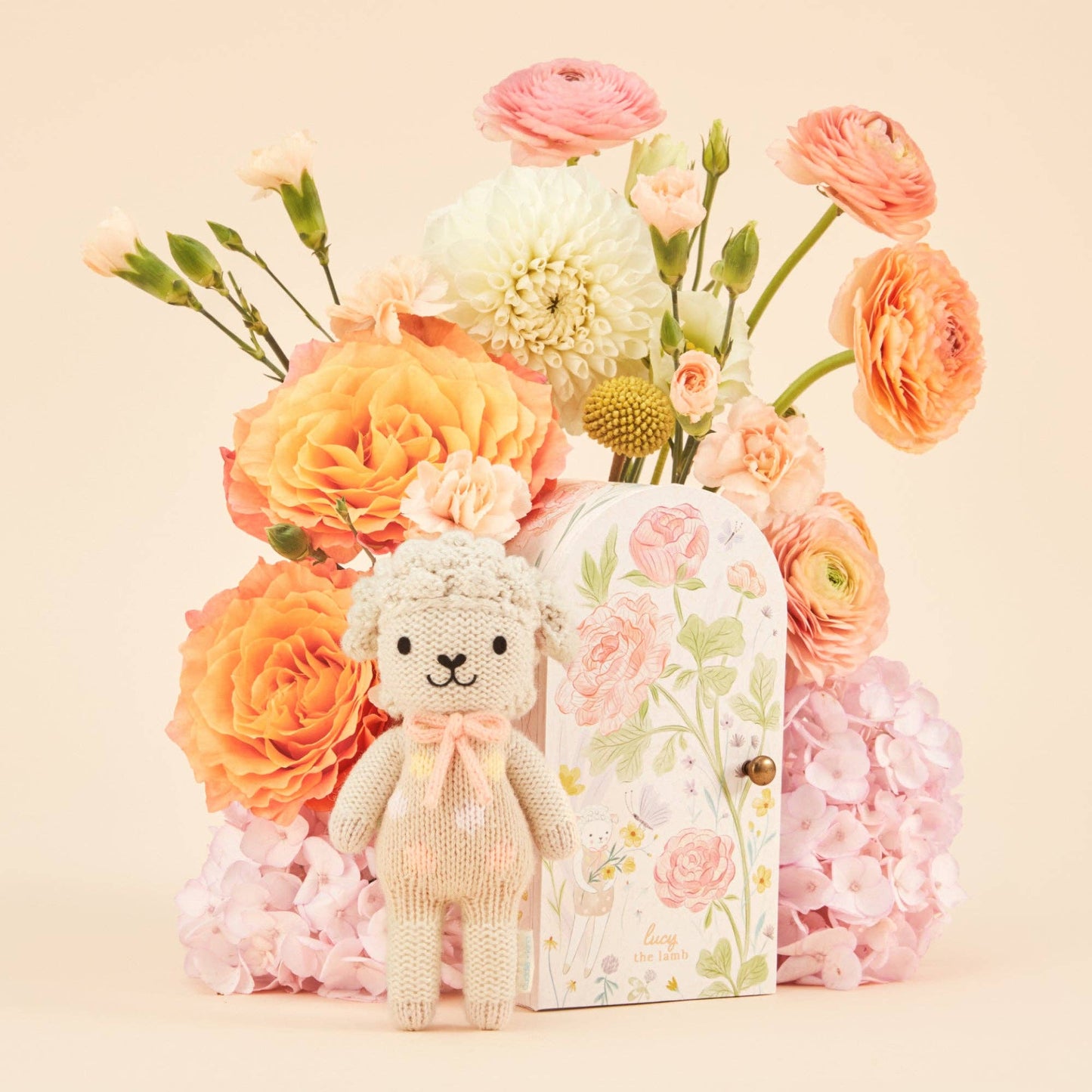Tiny Lucy the lamb (pastel), gives 10 meals, cuddle + kind