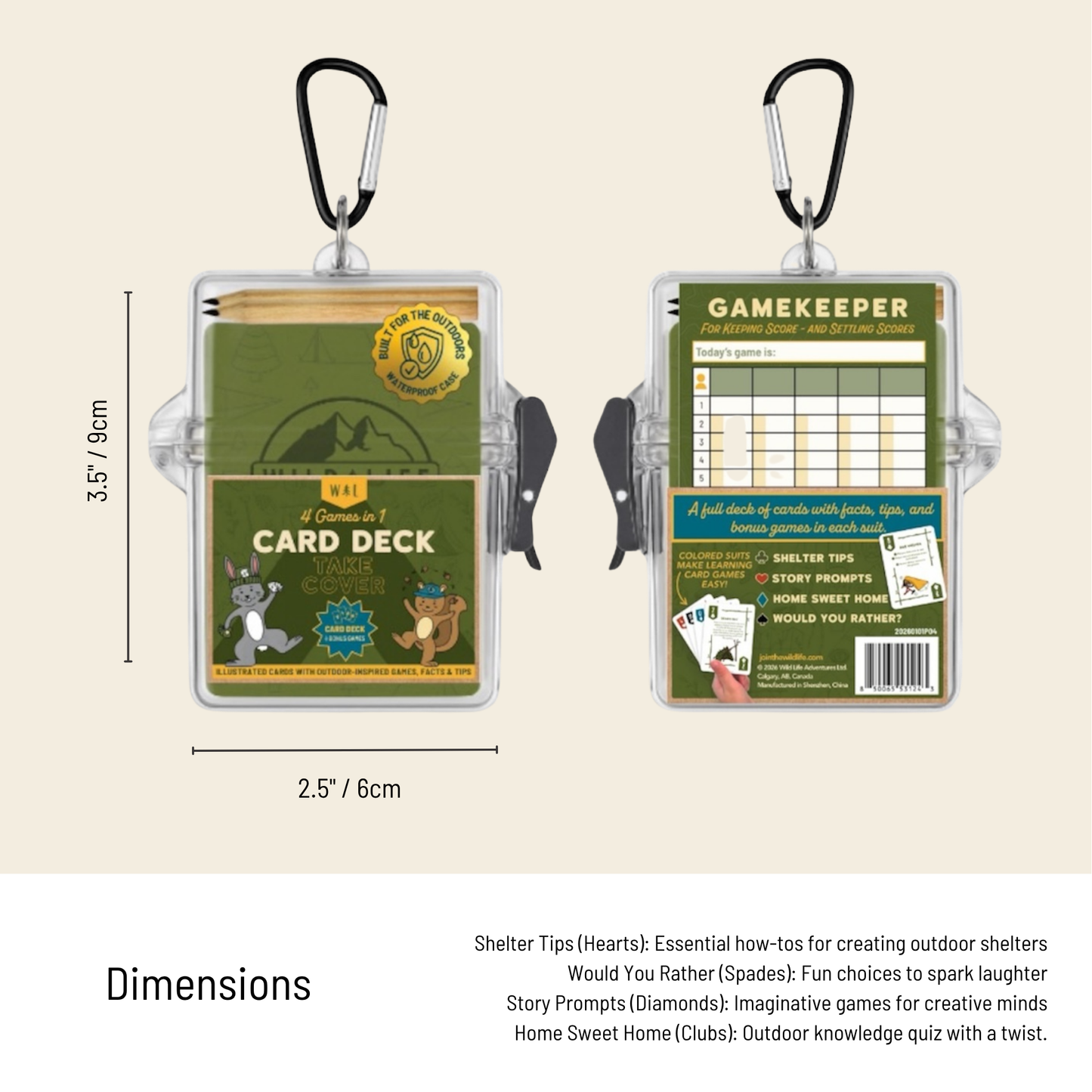 Kids Outdoor Card Game – Waterproof 4-in-1 Deck
