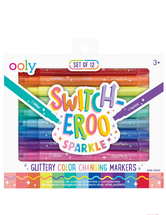 Switch-Eroo Sparkle Glittery Color Changing Markers - Set of 12