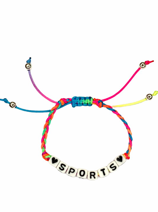 Sports (Bright Neon) Adjustable Braided Bracelet