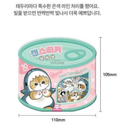 Mofusand Can Jelly 30 Stickers Set  – Shark Cat & Fruit Cat