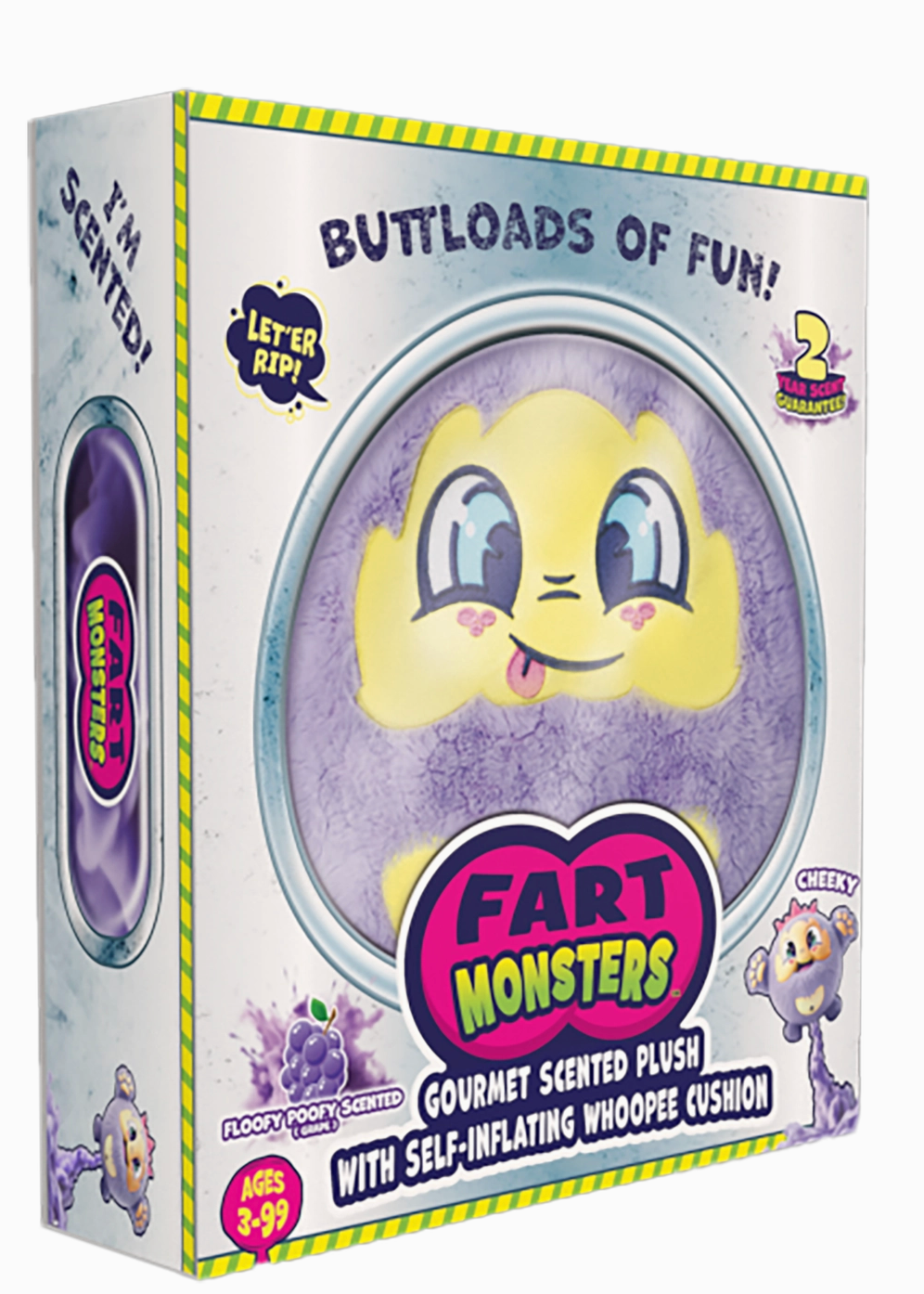 Fart monsters, gourmet scented plush, floofy poofy grape