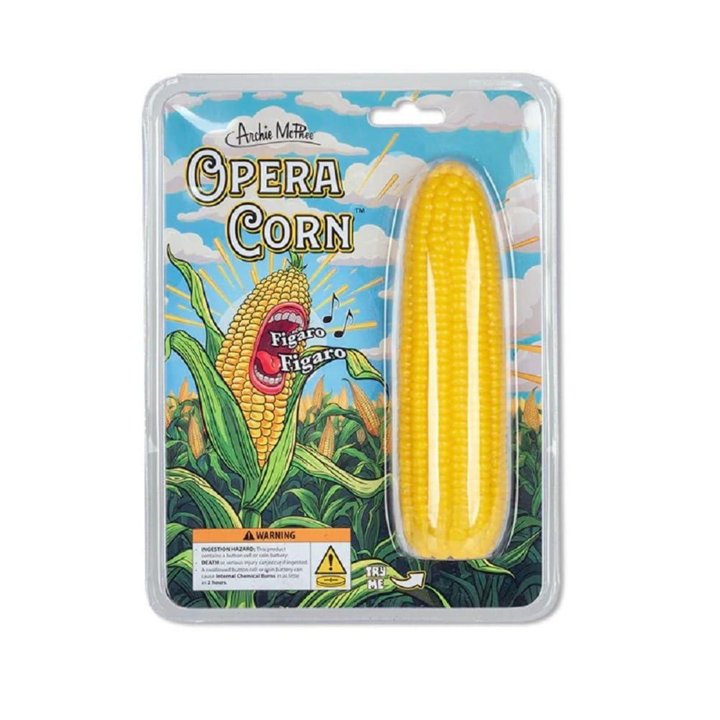 Archie McPhee Funny Opera Sining Corn On The Cob Gag Gift