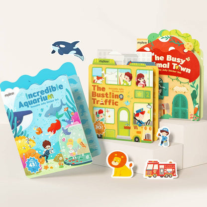 Reusable Jelly Sticker: The Bustling Traffic