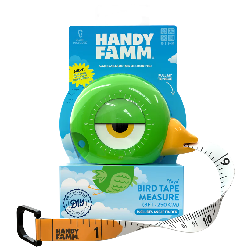 "Yaya" Green Bird STEM Measuring Tape 3-in-1 Tool